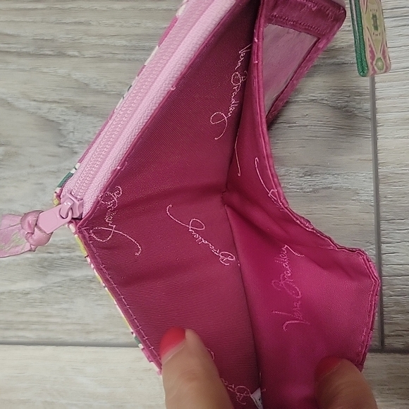 Vera Bradley Pink and Green Paisley Print Wallet - Picture 5 of 5